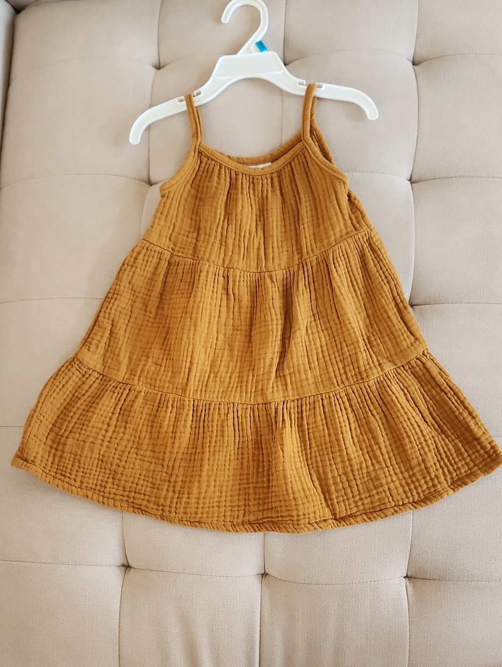 Little Co By Lauren Conrad - Baby Girl Mustard Tiered Cotton Sundress - Size 18M